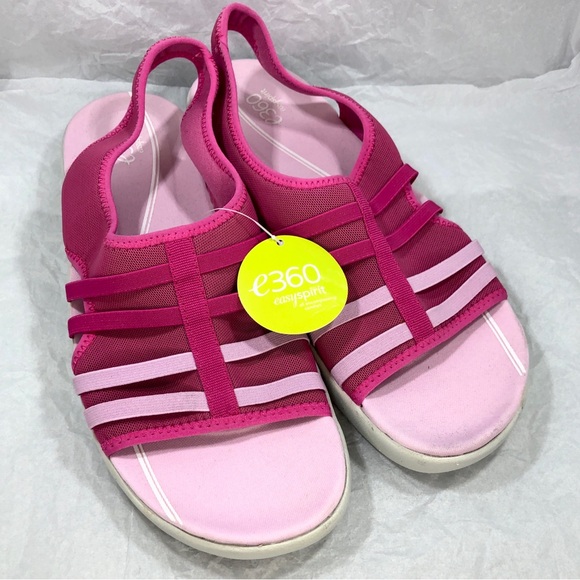 Women’s Easy Spirit e360 Pink & White Stretchy Sandals. Size 11 Wide. - Picture 2 of 10